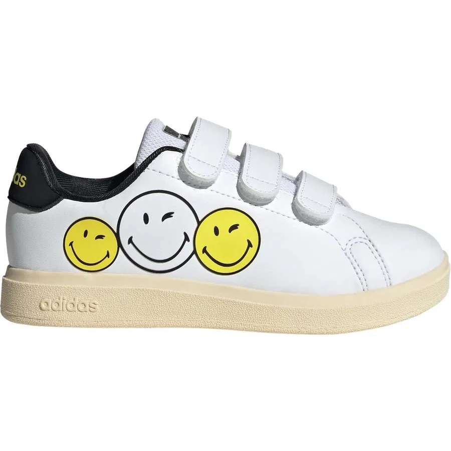 Кроссовки детские с принтом Smiley Advantage 2.0 adidas, Белый