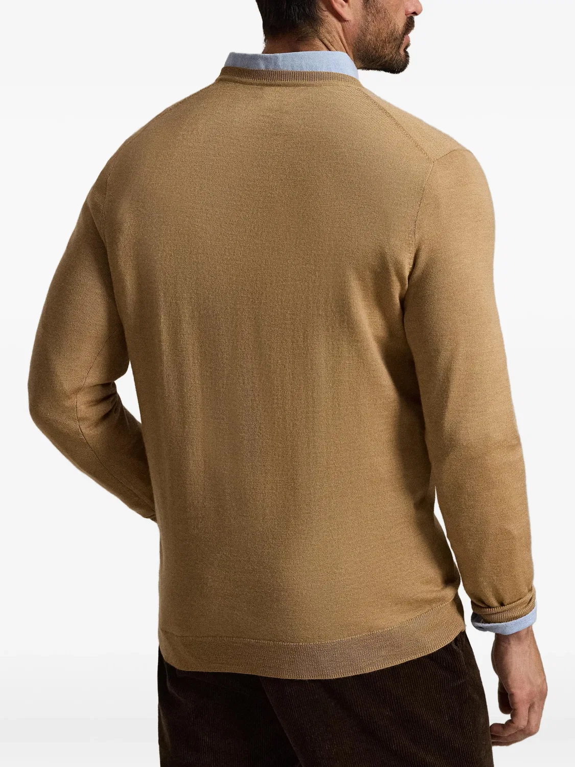 Шерстяной джемпер коричневого цвета Polo Ralph Lauren, коричневый — фото 2