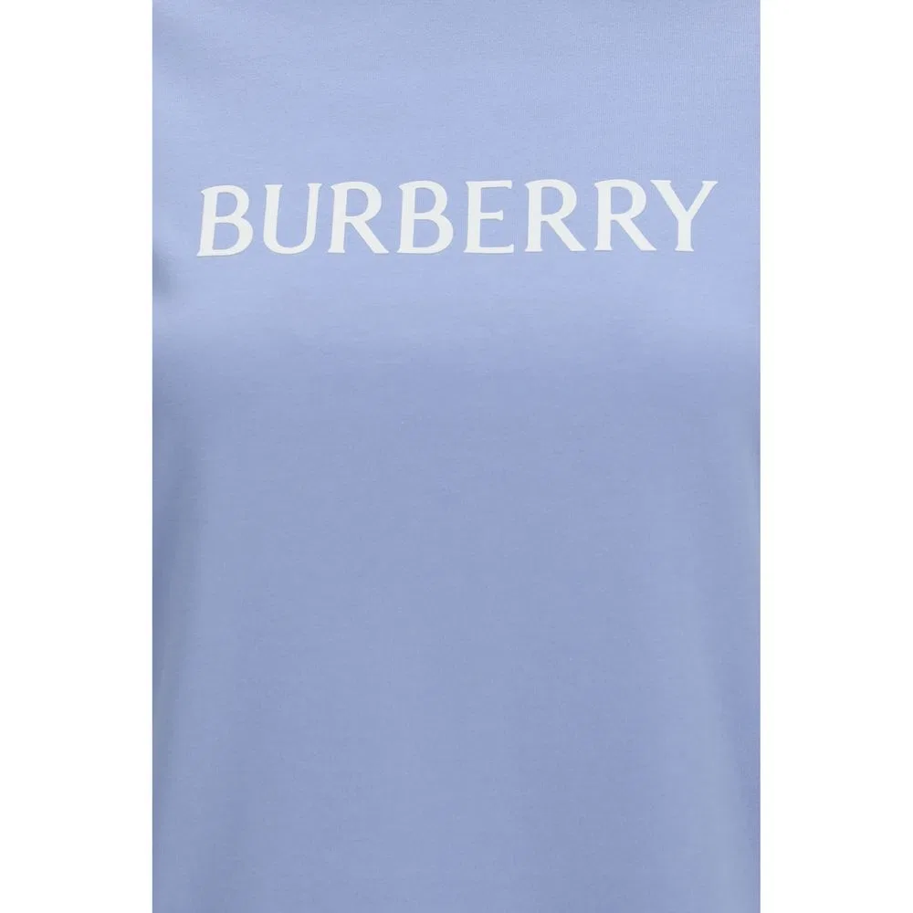Женская футболка с вышитым логотипом, синяя Burberry, Blue — фото 3