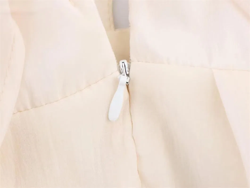 Женское платье миди с цветочной вышивкой Halter, Beige — фото 2