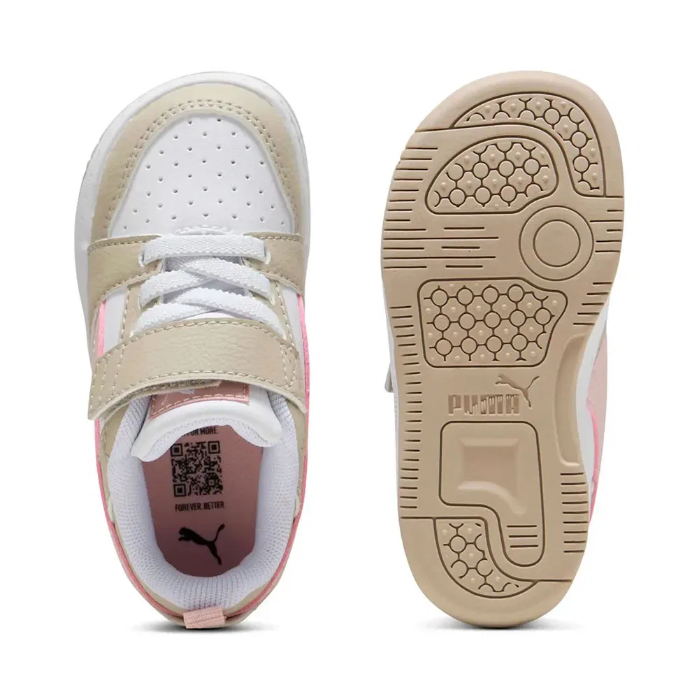 Детские кроссовки для девочек с высоким берцем Puma Rebound V6 Lo AC+, White — фото 2