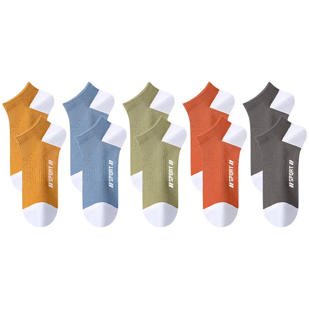 Детские носки-невидимки 5 пар Lanza, Yellow Blue Light Green Caramel Gray