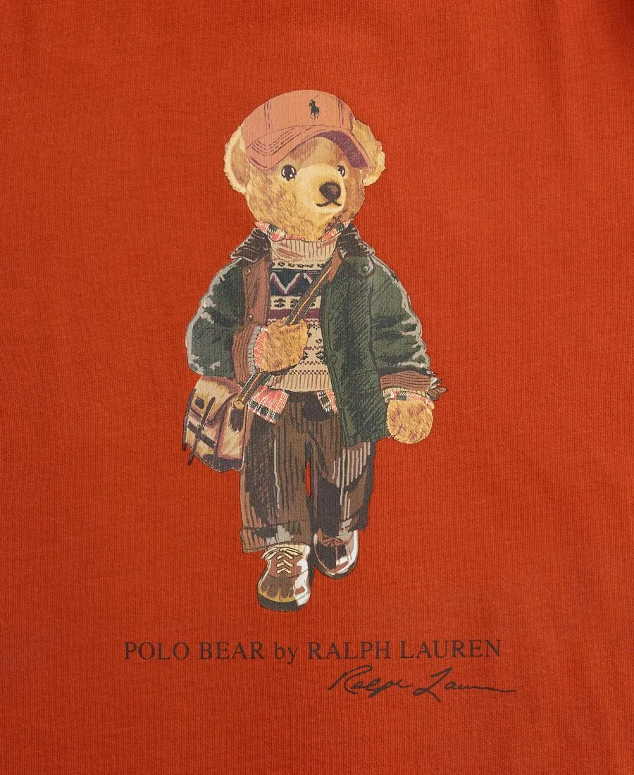 Футболка хлопковая с принтом Polo Bear Polo Ralph Lauren, Varsity Orange — фото 4