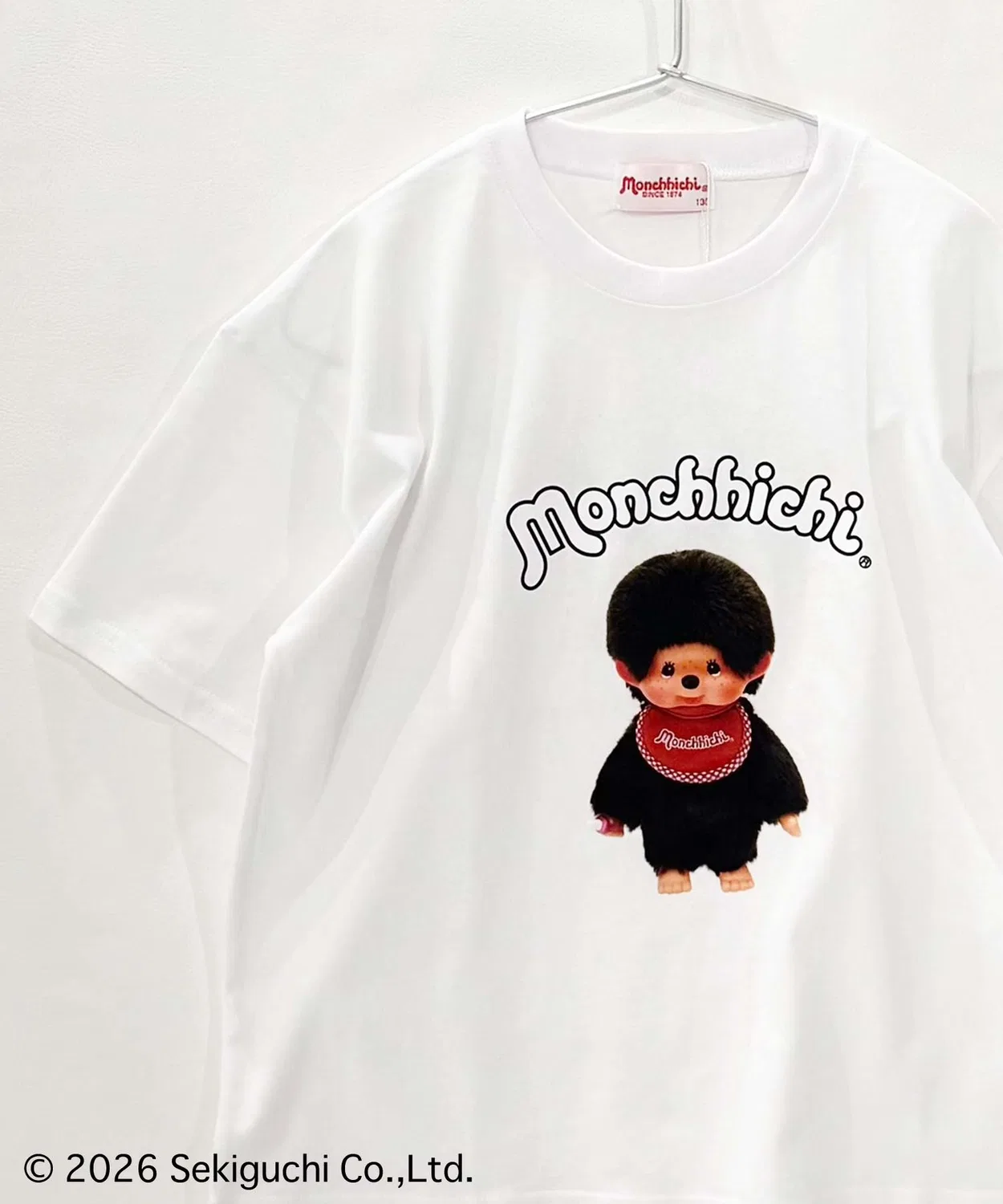 Детская футболка оверсайз с принтом Monchhichi SHISKY, Off White