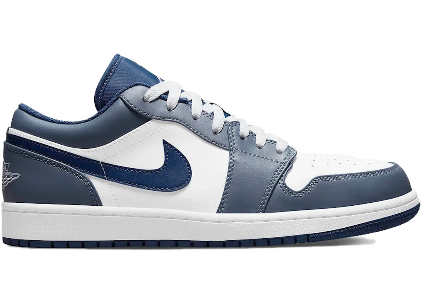 Детские кроссовки с низким верхом Jordan 1 Low, White/Slate Blue/Navy