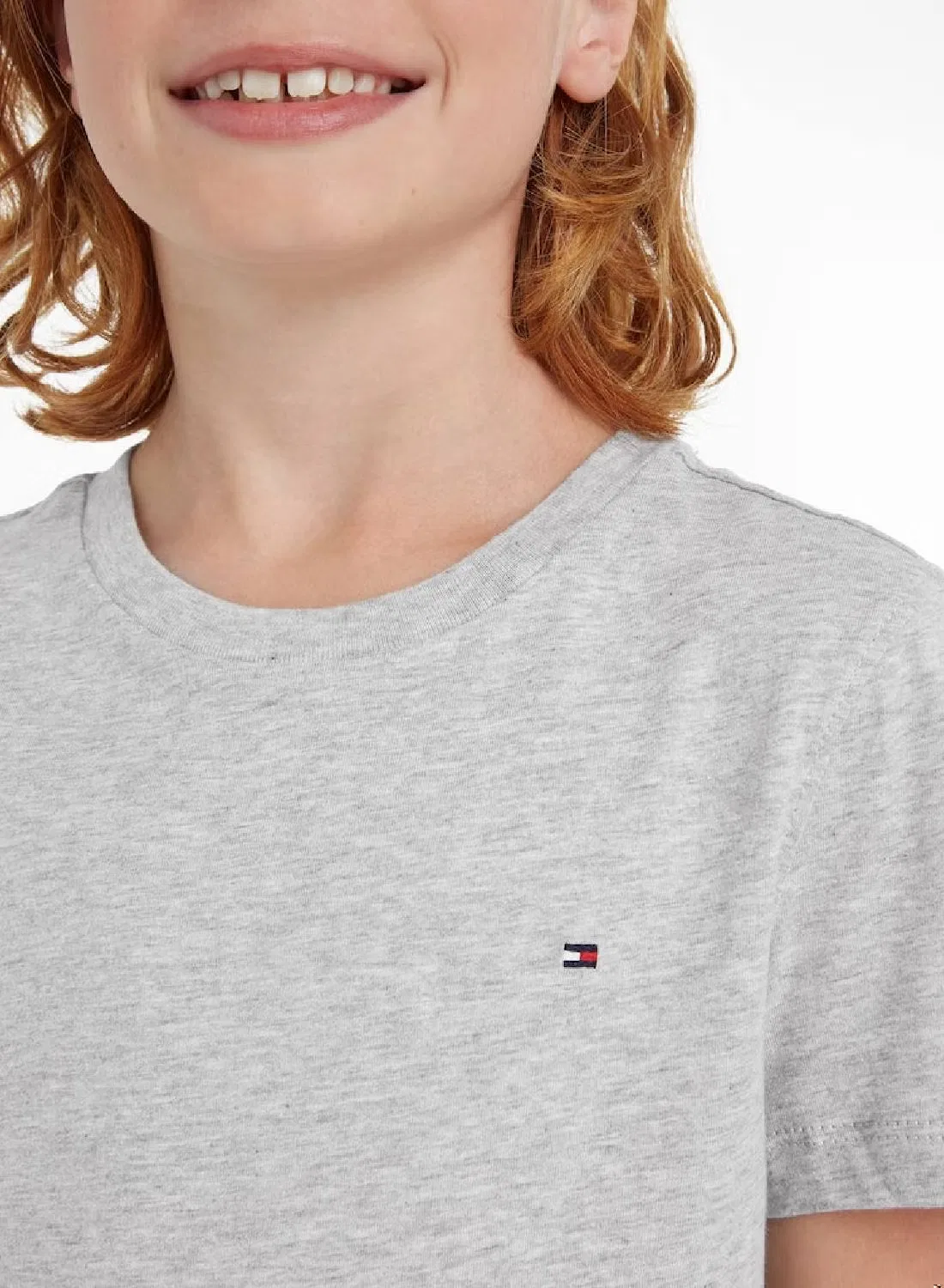 Футболка хлопковая Essential Tommy Hilfiger, серая — фото 4