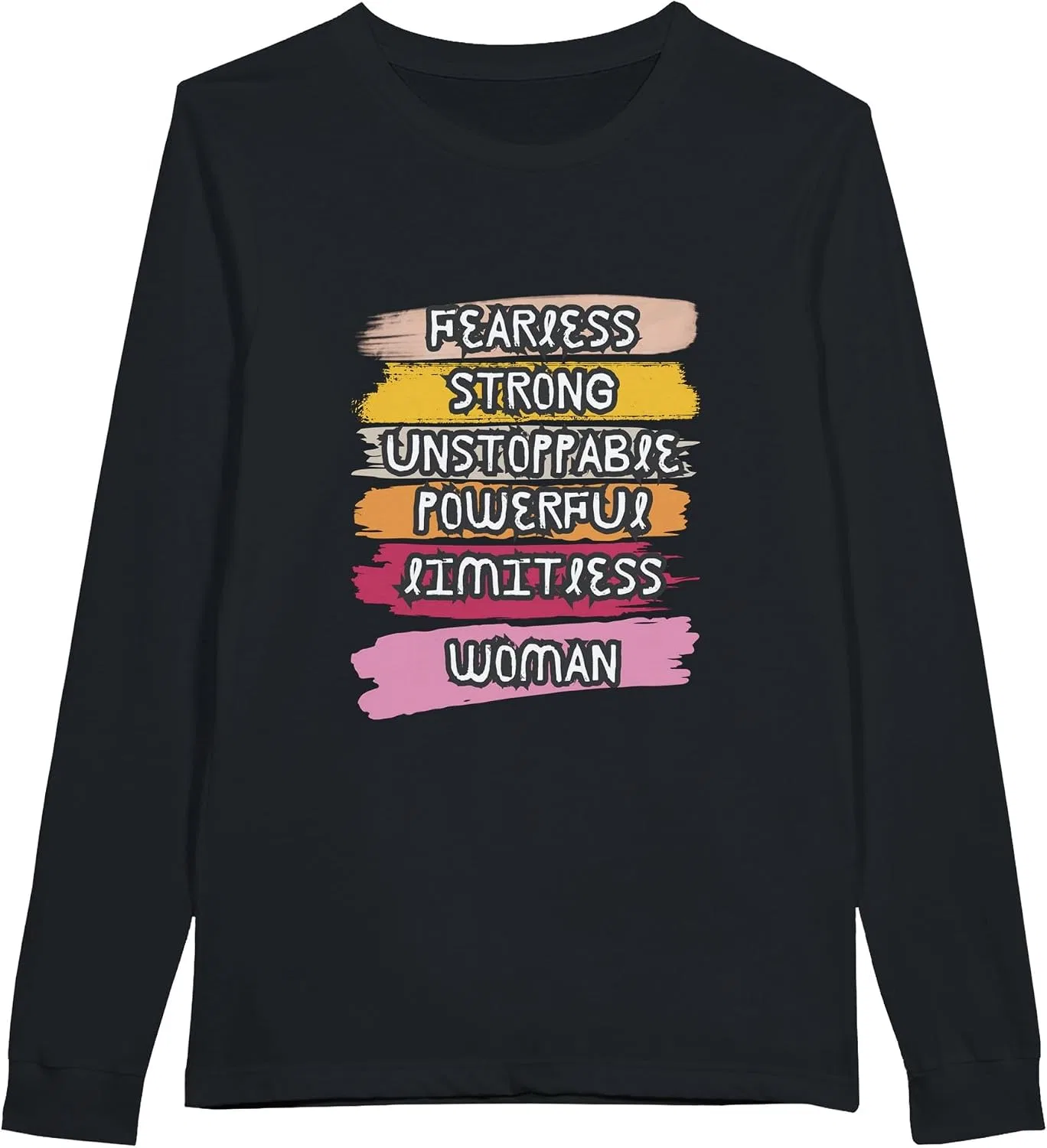 Унисекс футболка с длинным рукавом Crew Neck, Black