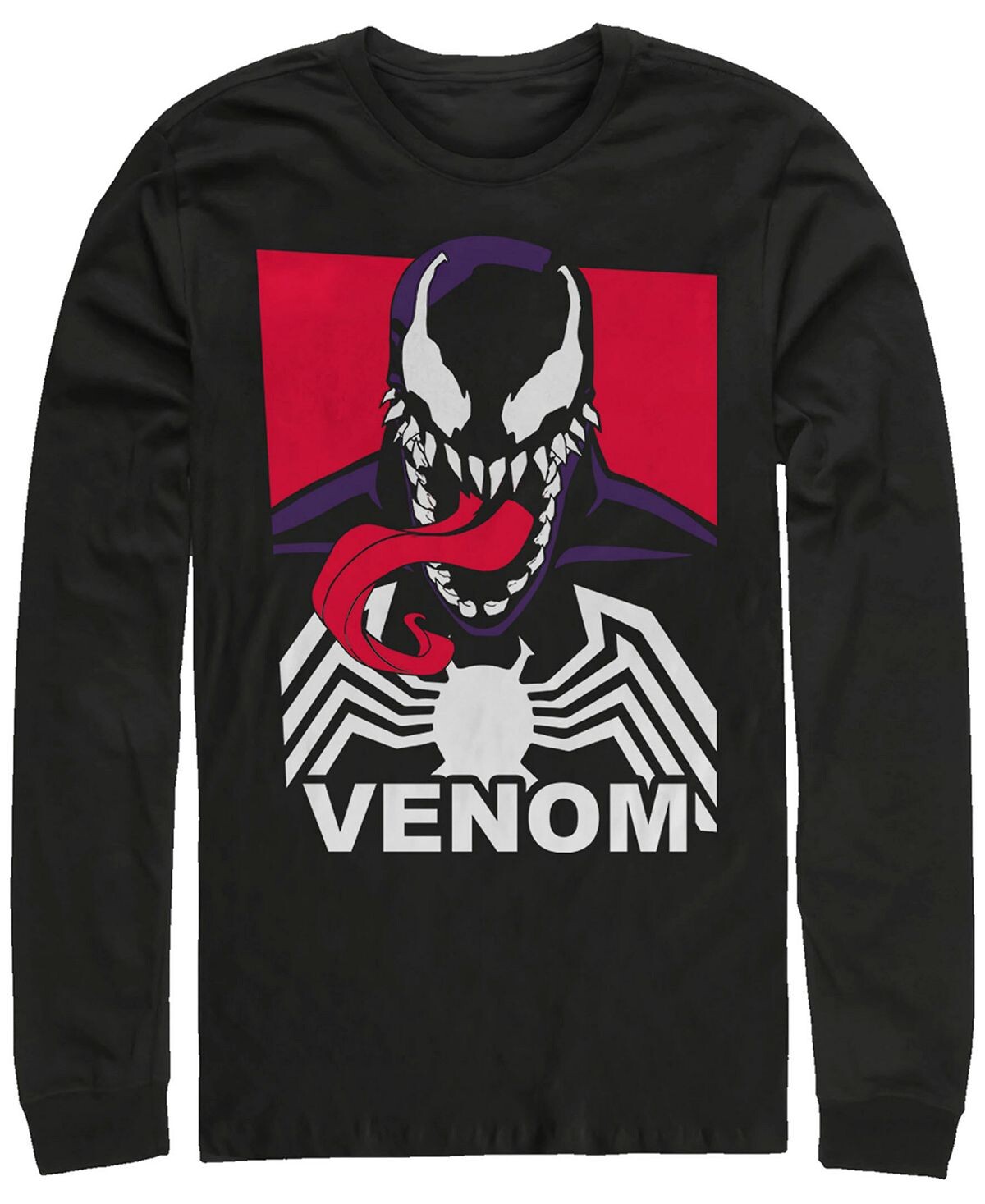 

Плакат marvel men's classic venom tongue out, футболка с длинным рукавом Fifth Sun, черный