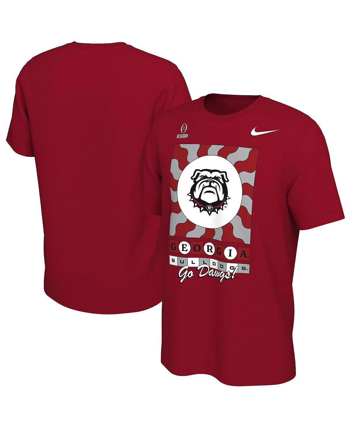 

Мужская футболка red georgia bulldogs college football playoff 2022 peach bowl media night Nike, красный