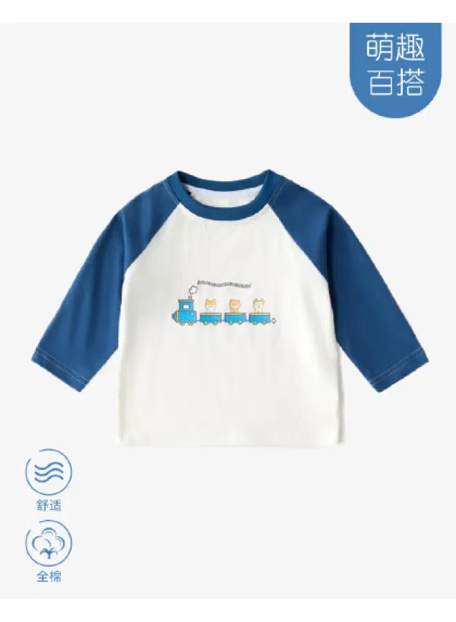 Футболка с длинным рукавом с принтом Doxiluka, паровозик