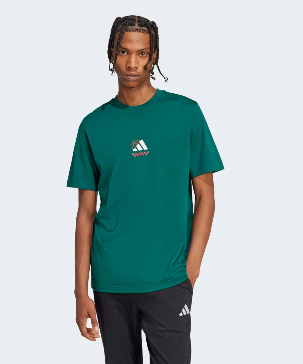 Мужская футболка с принтом Pizza Graphic Lounge Adidas, Green — фото 3