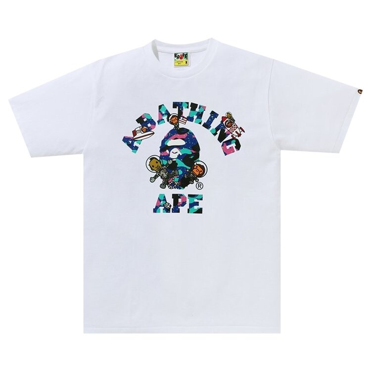 

Футболка BAPE x Kid Cudi College Moon Man Tee 'White', белый