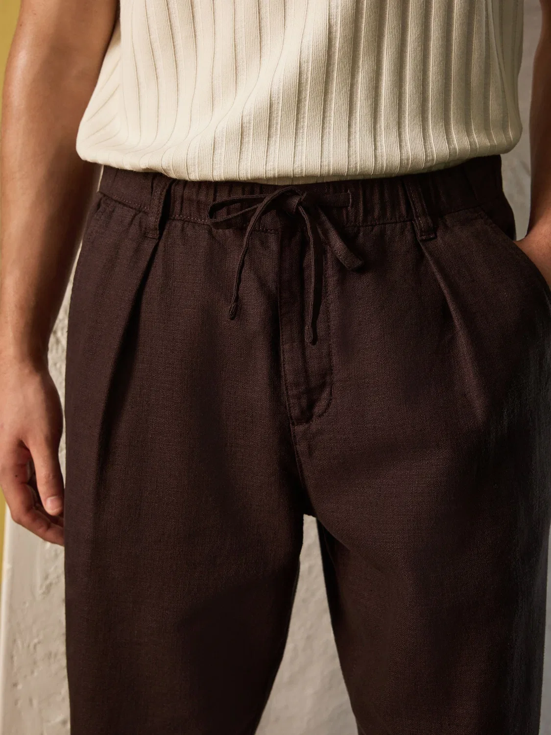Брюки с эластичным поясом, Regular Tapered Fit Next, коричневый — фото 3