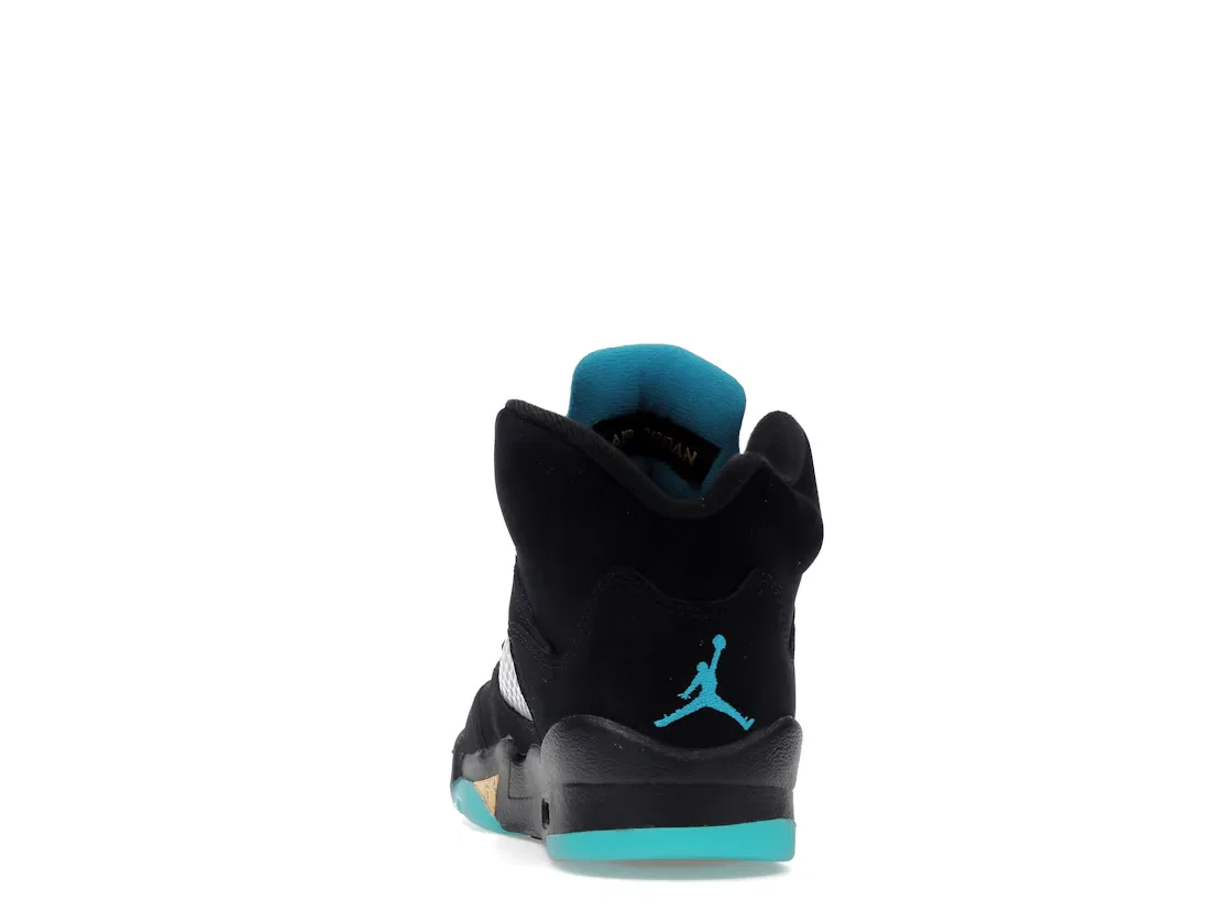 Детские кроссовки Lifestyle с принтом Jordan 5 Retro Jordan, Black/Aquatone/Taxi — фото 4