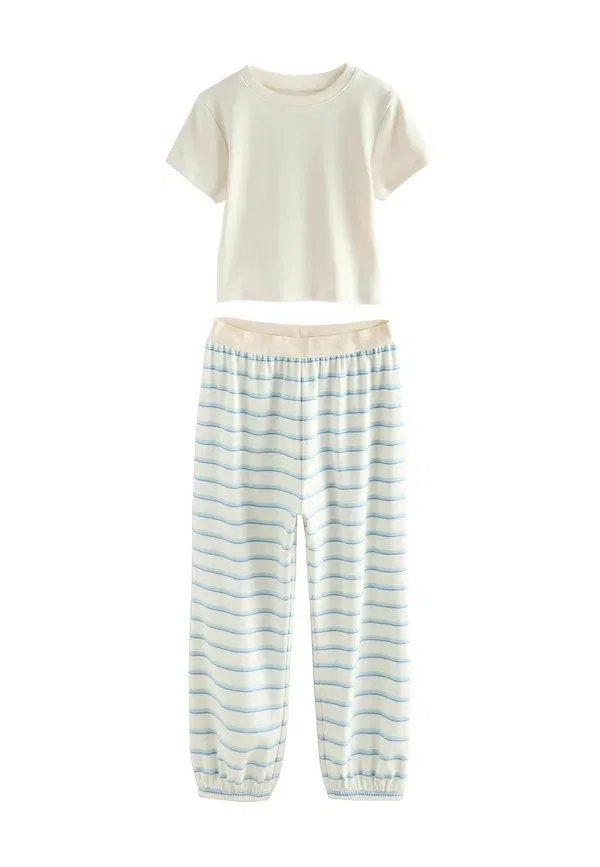 Пижамный комплект из 3 предметов хлопковый Next Neutral Stripe Bear, синий — фото 2
