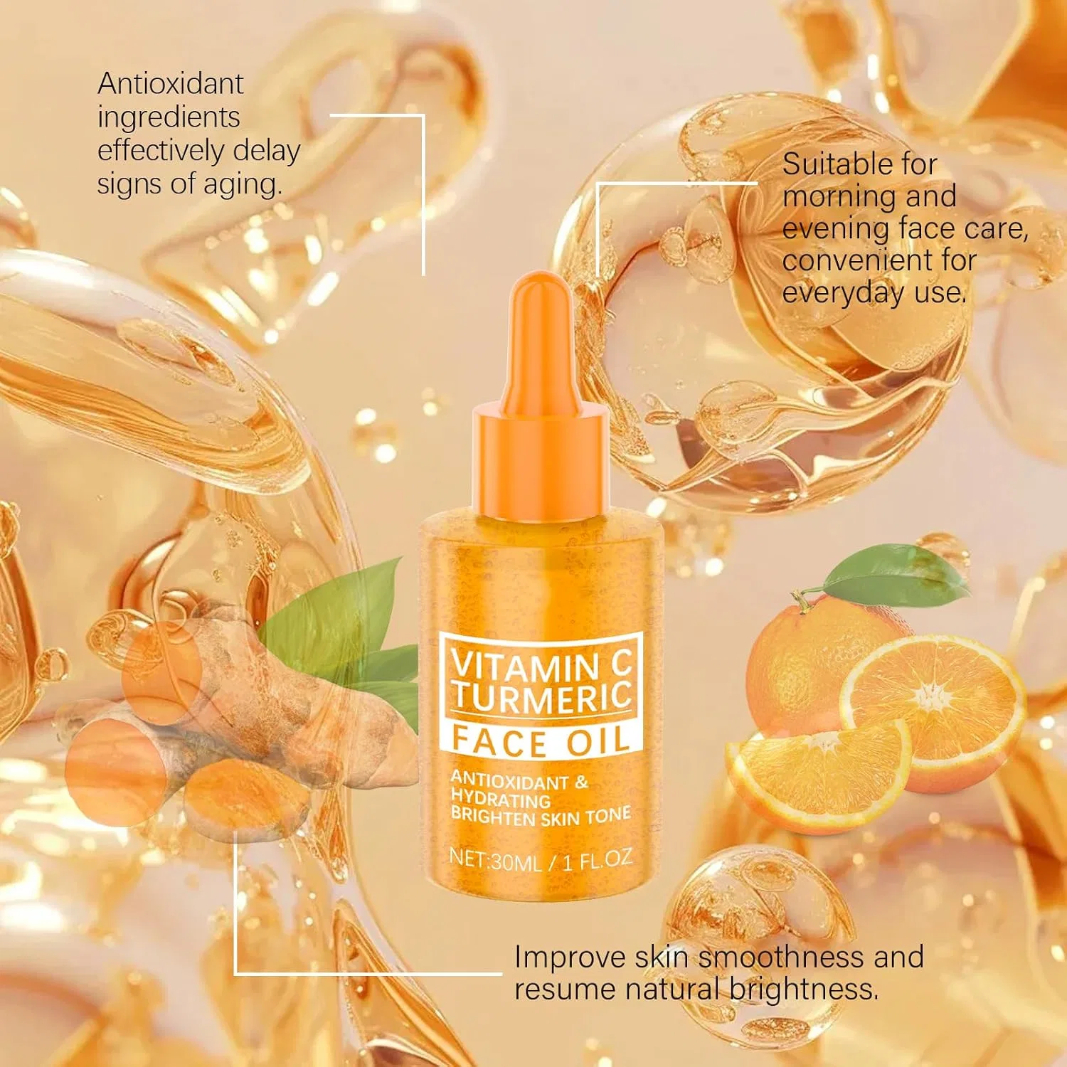 Сыворотка для лица Turmeric and Vitamin C Serum, homomdy, 30 мл, 1 шт — фото 4