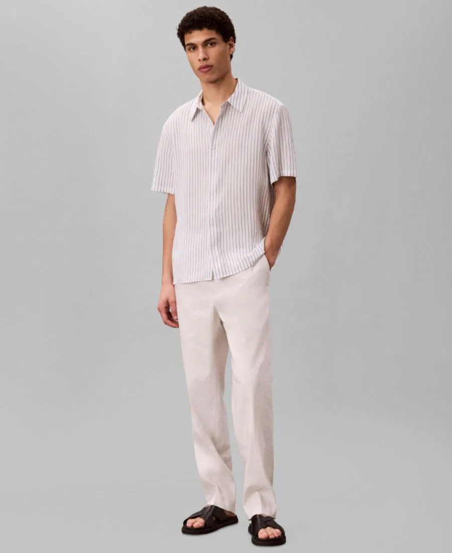 Рубашка классического кроя с полосами из пряжи Calvin Klein, Brilliant White — фото 2