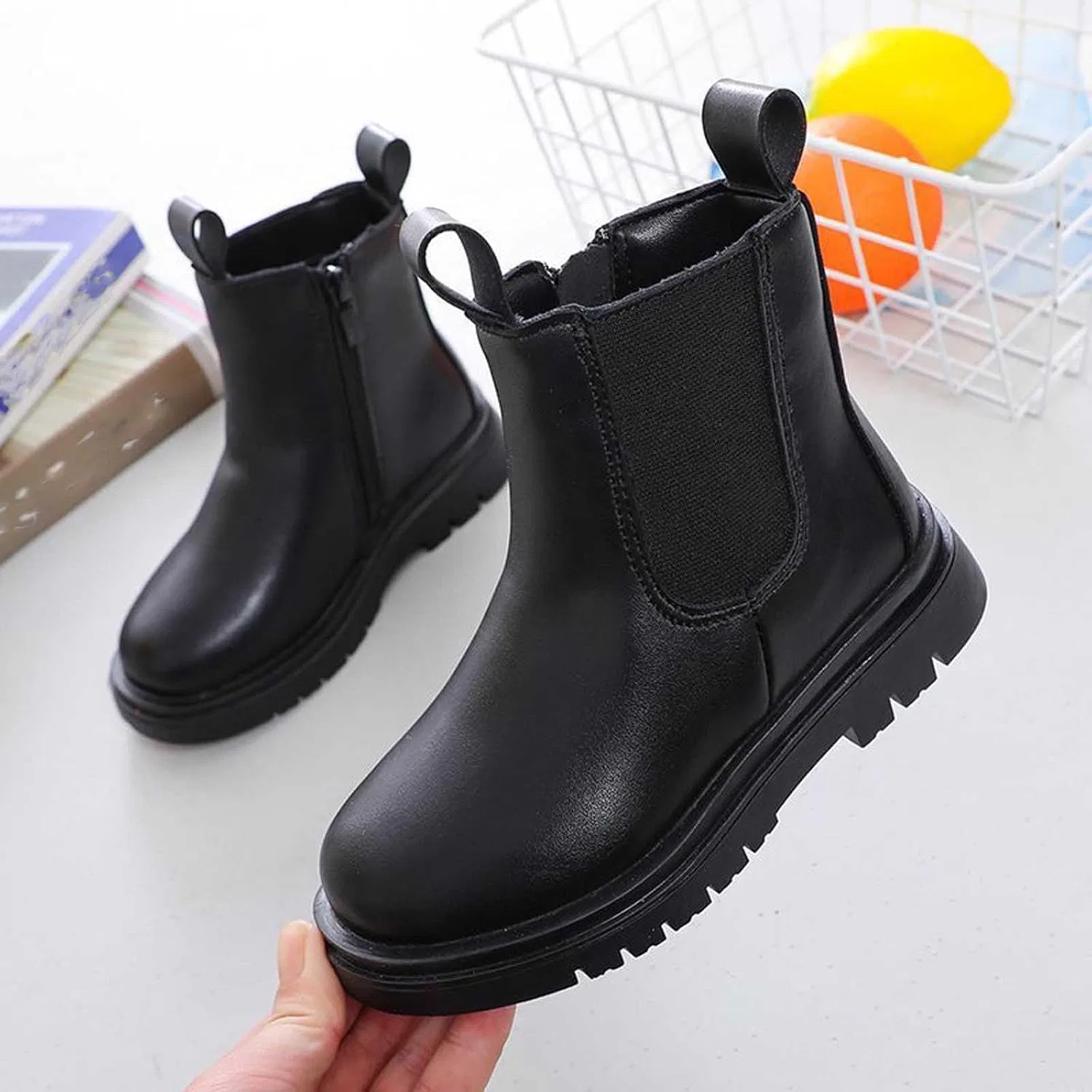 Детские ботинки для девочек с боковой молнией Western SHOPESSA, Black — фото 2