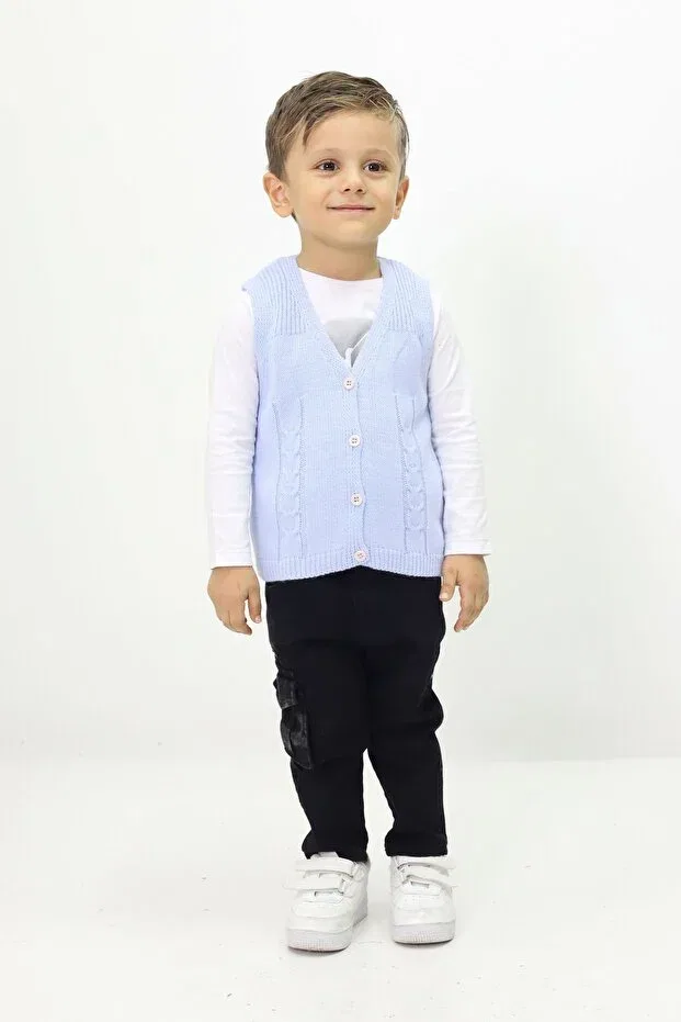 Детский кардиган без рукавов Cloudy Kids, Babe Blue