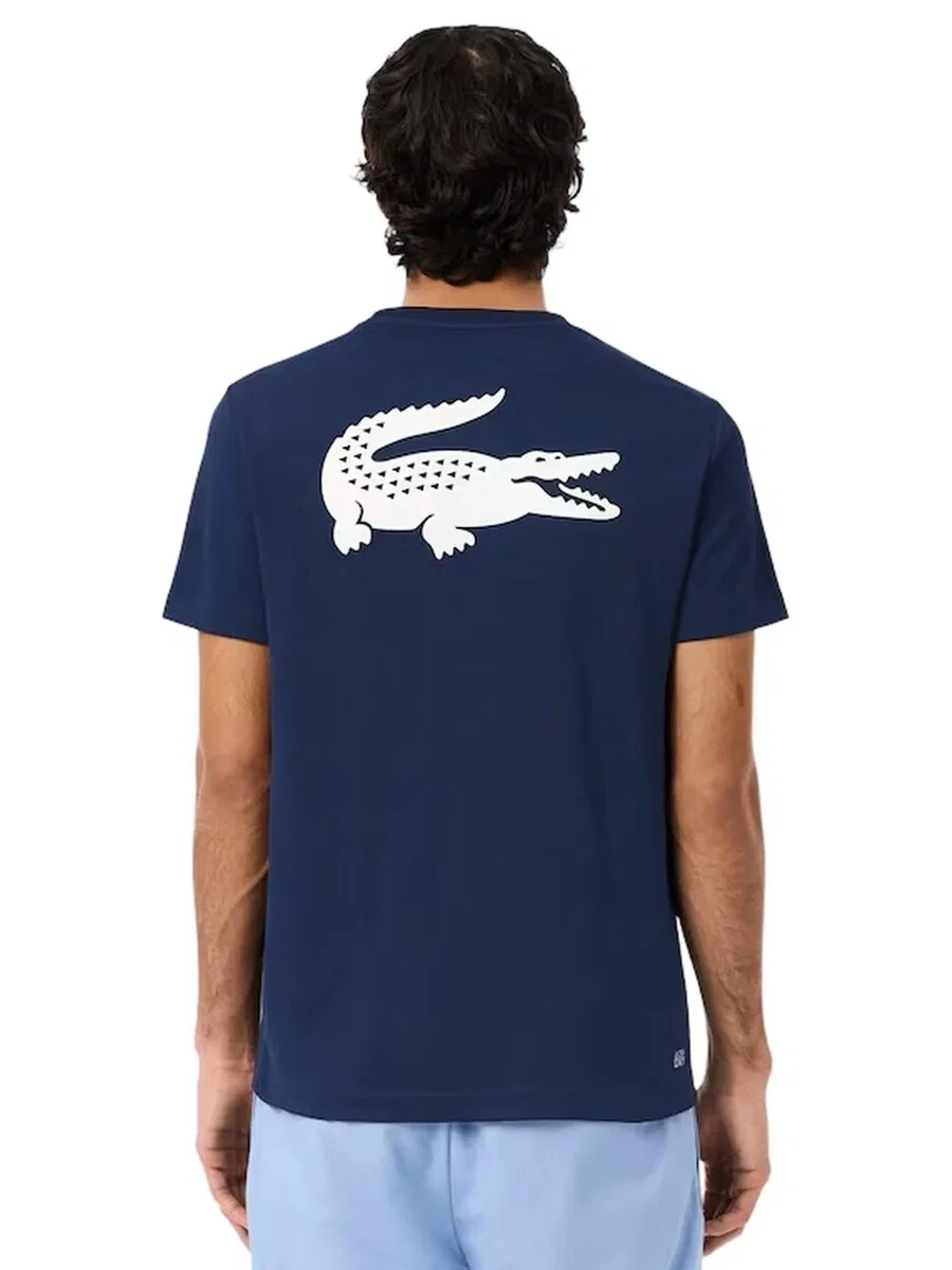 Футболка LACOSTE 'Camiseta lacoste marino back croco ultra dry tee' синего цвета — фото 2
