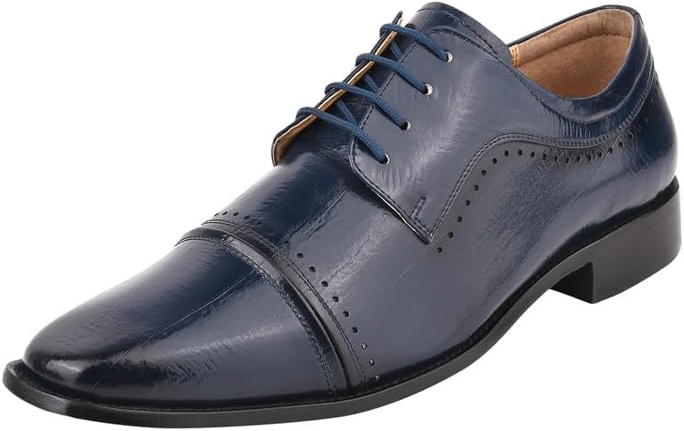 

Мужские оксфорды LIBERTYZENO с животным принтом из натуральной кожи на шнуровке для Рождества, темно-синий