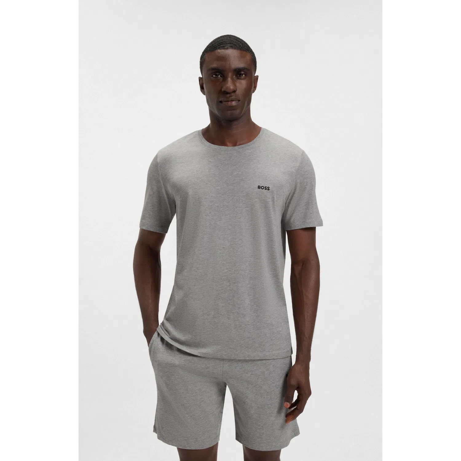 Мужская хлопковая футболка BOSS, Medium Grey — фото 2
