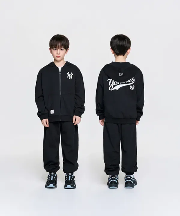 Спортивный базовый комплект худи с молнией, ny Mlb Kids, черный