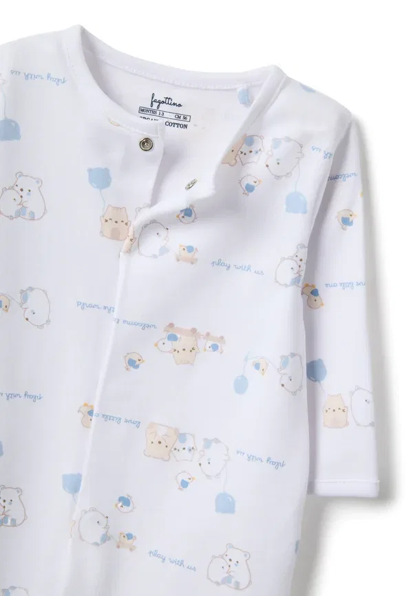 Комплект из 2 костюмов для сна, хлопок, 100% cotton, Ovs, White, Light Blue, белый/светло-голубой — фото 3