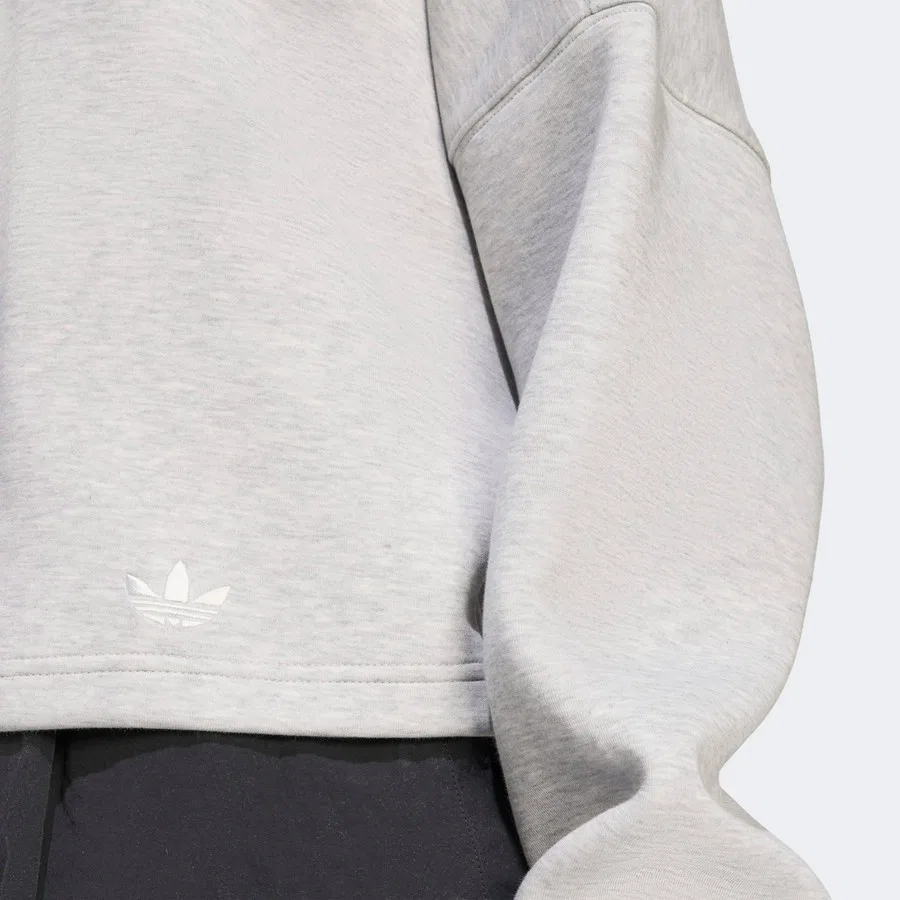 Женский свитшот с длинным рукавом adidas 3 Stripes Hoody, Серый — фото 4