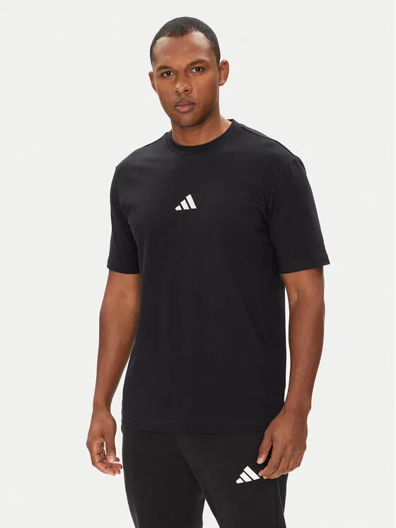 Футболка regular fit Essentials Small Logo Adidas, черный