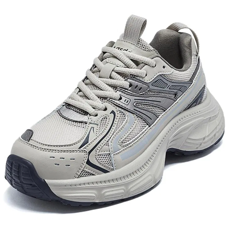 Детские кроссовки на толстой подошве с платформой 4 см Chunky Sneakers AGSDON, Beige Purple — фото 4