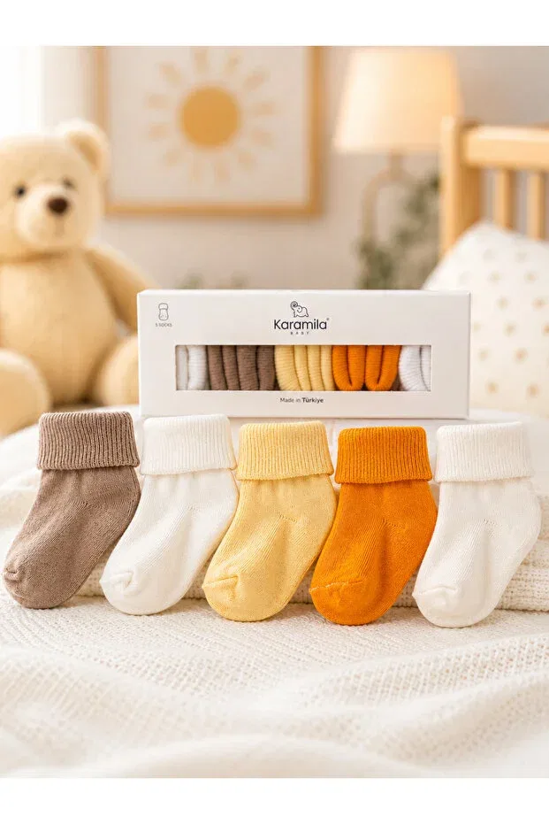 Детский набор носков для мальчиков хлопковый 5-Piece baby boy sock set Karamila, Orange
