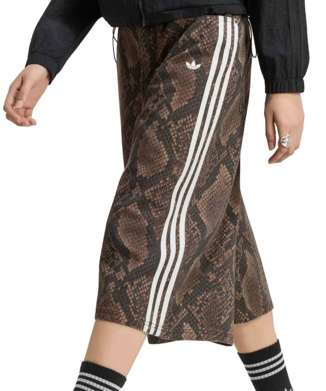 Женские шорты деним свободного кроя с принтом Snake Print Bermuda Adidas, Brown — фото 3