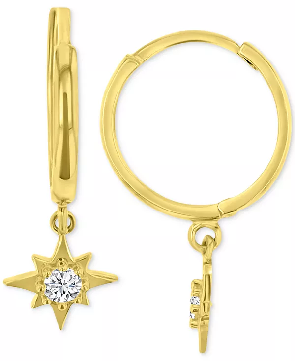 

Серьги-Кольца в форме звезды с кубическим цирконием из 14-каратного золота Macy'S, gold