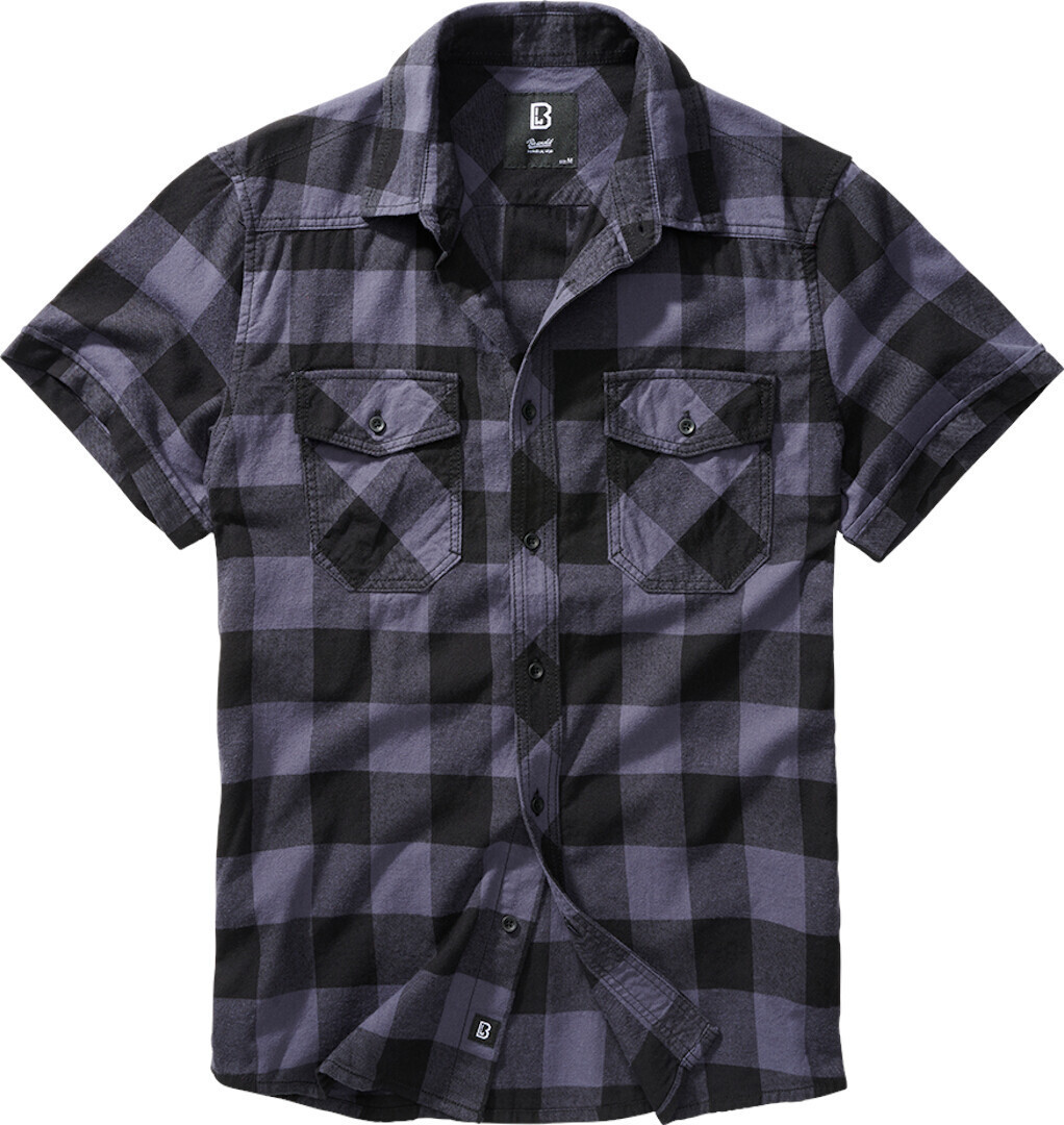

Рубашка Brandit Checkshirt с коротким рукавом, черный/серый