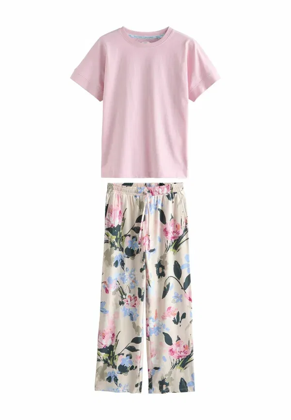 Пижамный комплект с коротким рукавом, Regular Fit, Tall fit - short sleeve pyjamas set, Next, Pink Floral, розовый