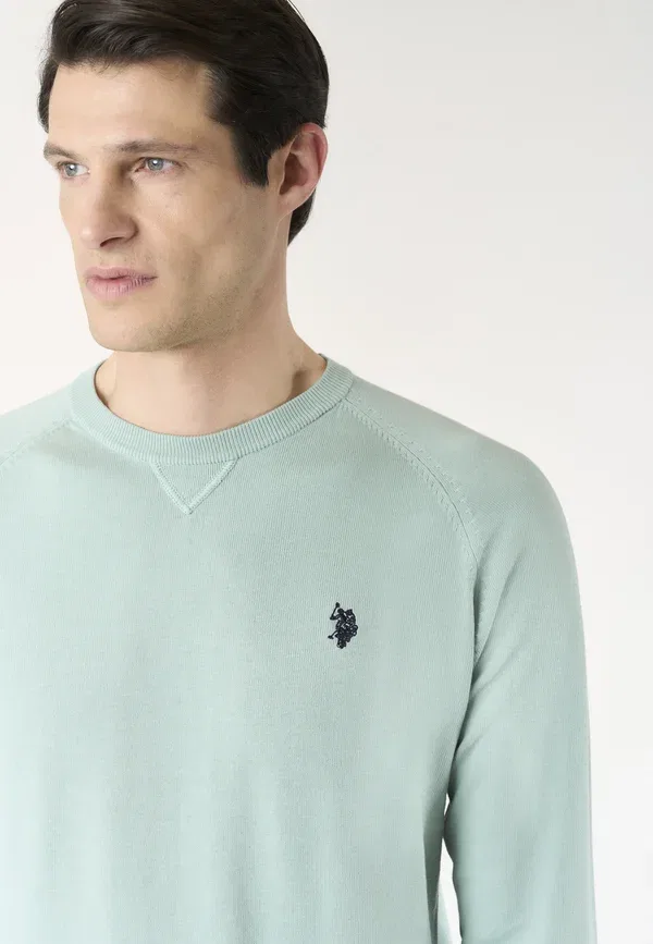 Свитшот хлопковый Sweatshirt U.S. Polo Assn., menta, мятный — фото 4