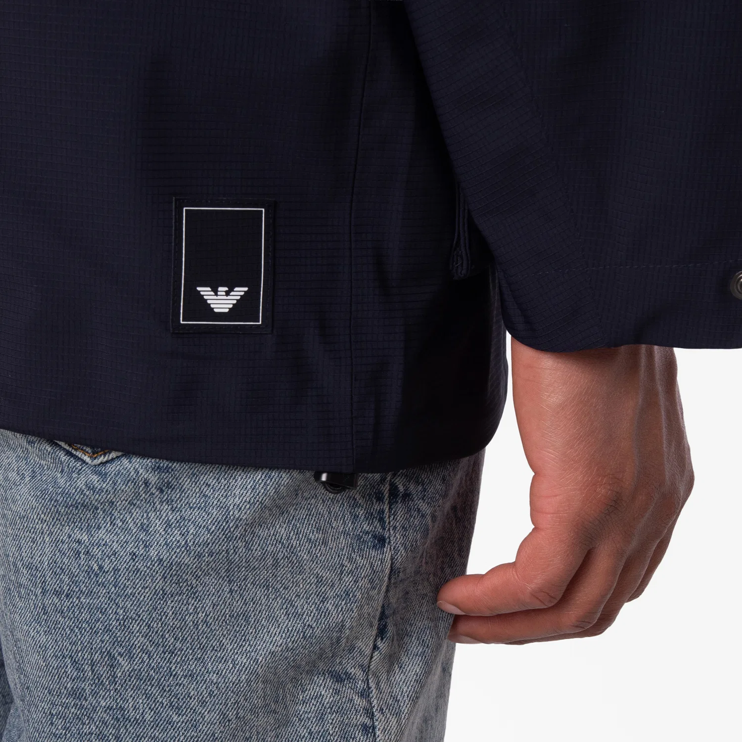 Ветровка из нейлона с водоотталкивающей пропиткой Emporio Armani, Iconico 0920 Blu Navy Ea — фото 4