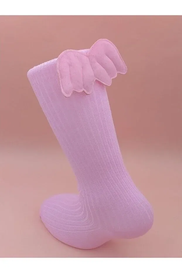Детские носки для девочек с принтом Angel Wing Knee Socks Eses Bebe, Pink