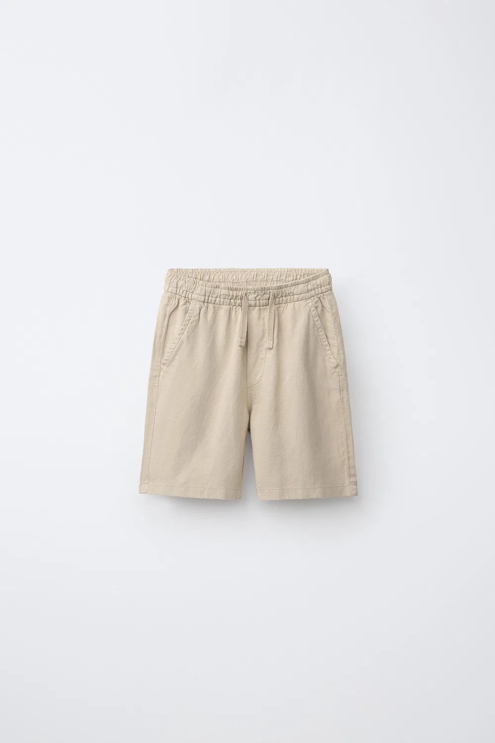 Свободные бермудские шорты из смеси льна ZARA, Sand