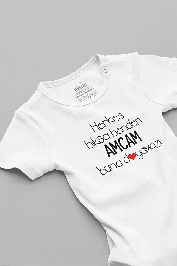 Детское боди для новорожденных с принтом If everyone has me, my uncle can't kiss me Overoz, White