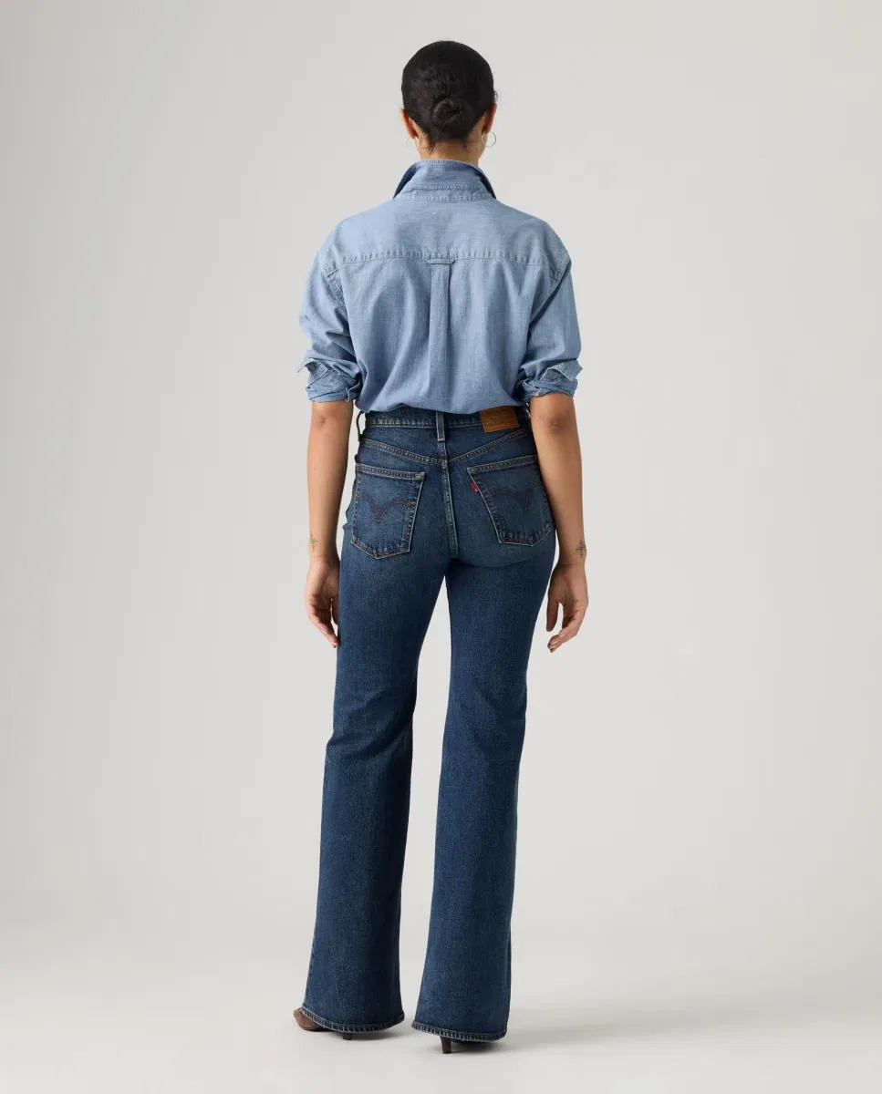 Женский джинсы-клеш, Vaquero Campana Ribcage Flare Tiro Alto, Levi's, темно-синий — фото 2