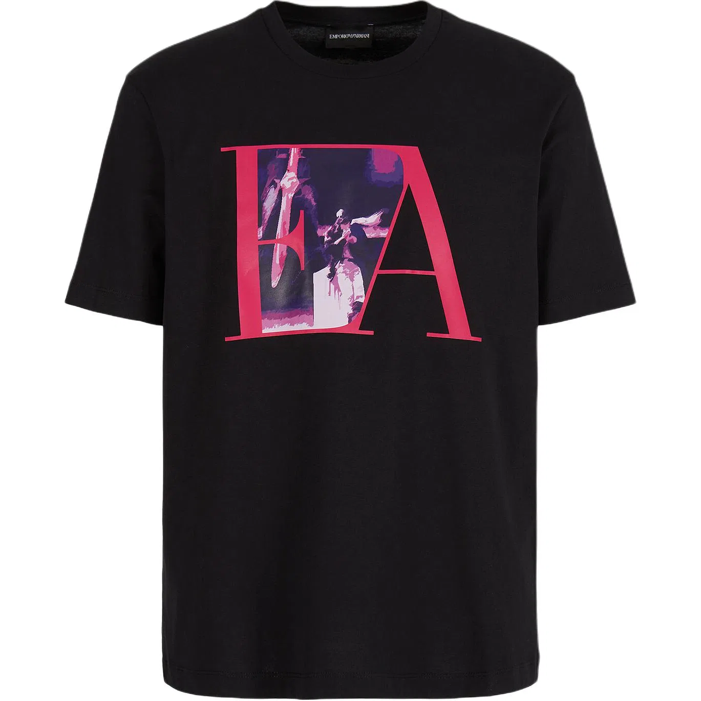 Мужская футболка с круглым вырезом прямого кроя Black EMPORIO ARMANI, Черный