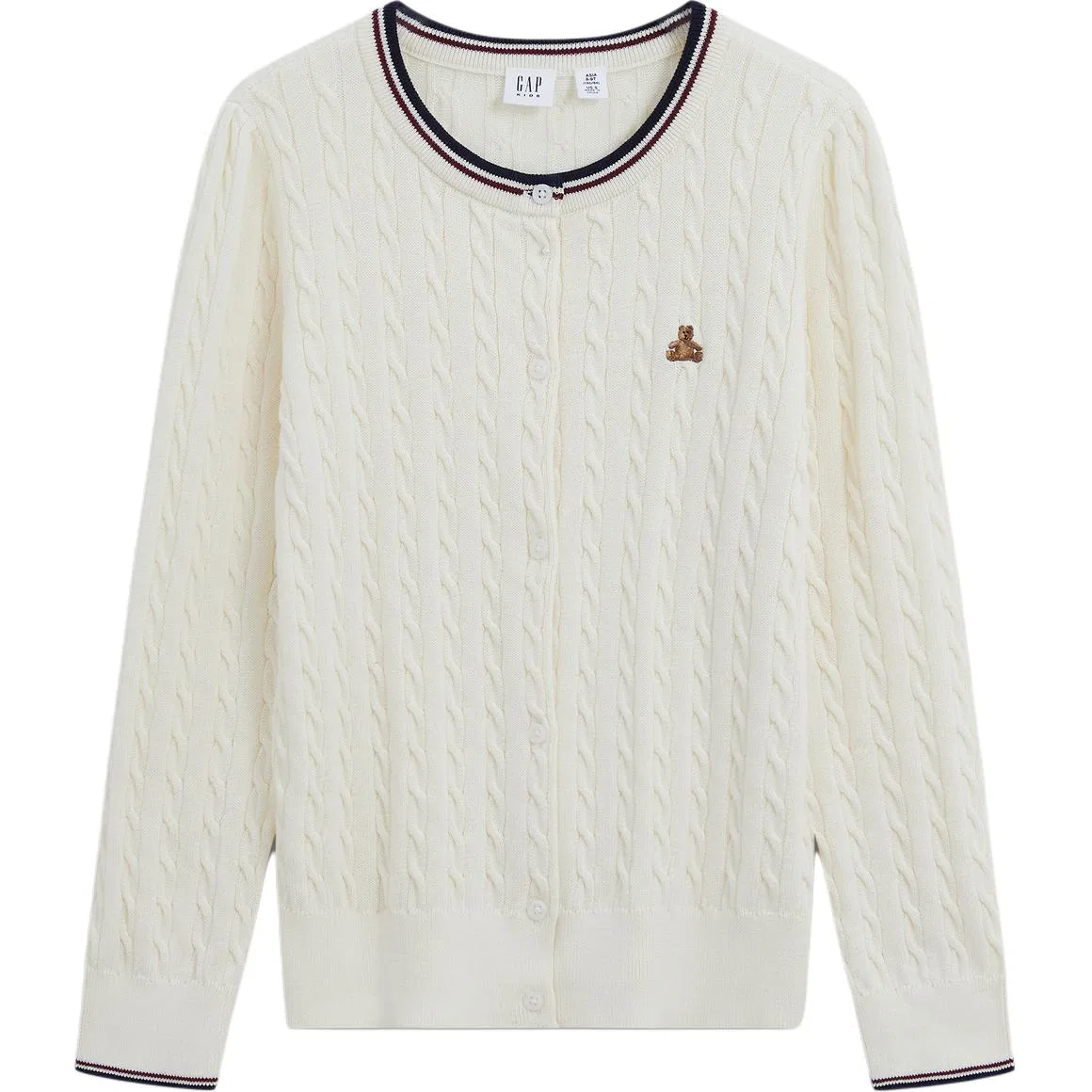 Детский свитер с круглым вырезом Ivory White GAP
