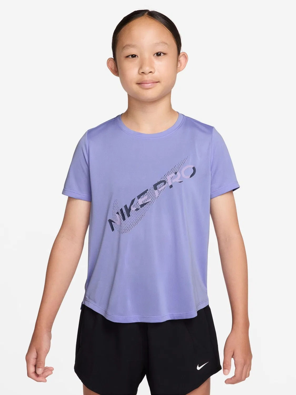 Футболка Nike Pro Dri-FIT с коротким рукавом, фиолетовая