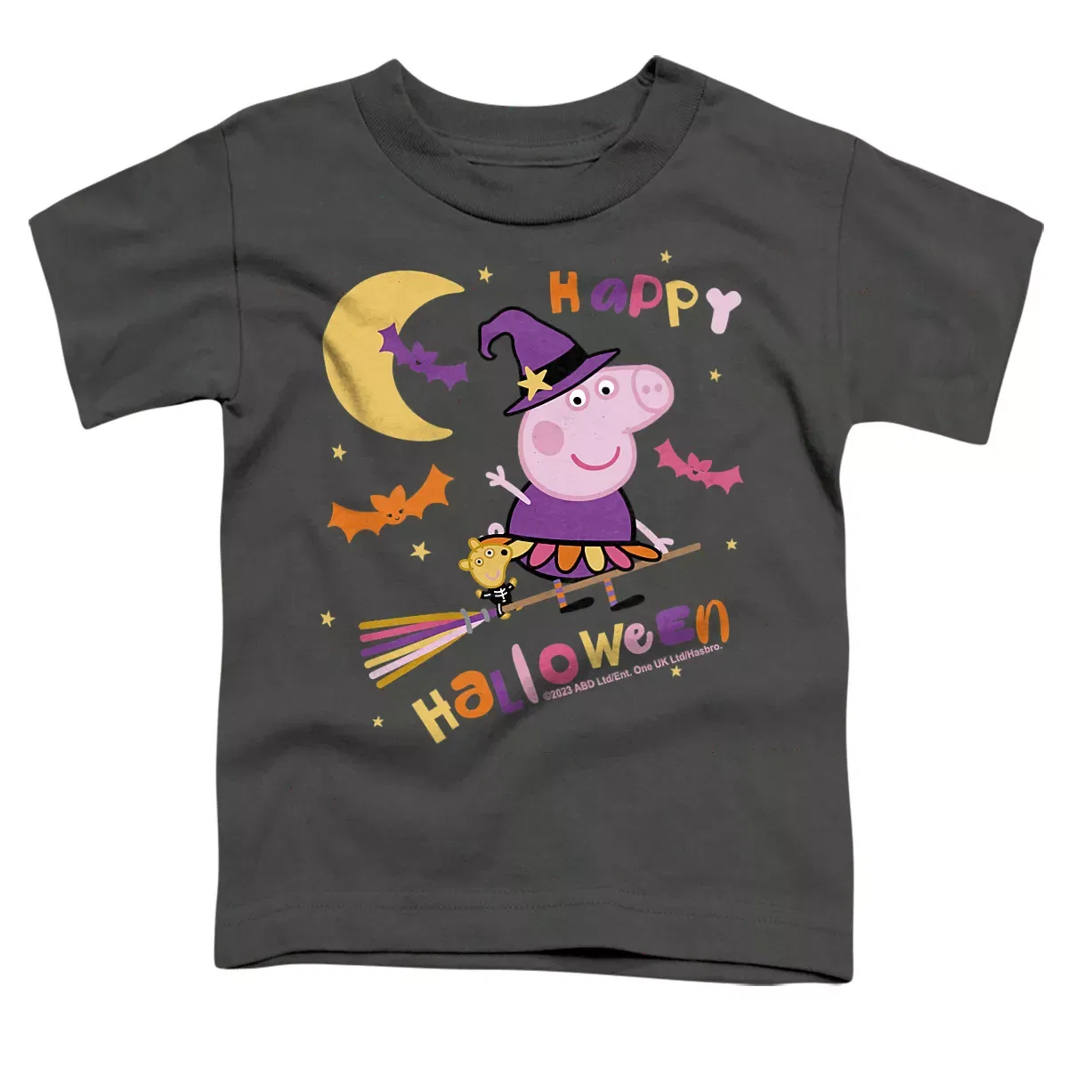 Детская футболка для мальчиков с принтом Peppa Pig Happy Halloween Peppa Pig, Charcoal
