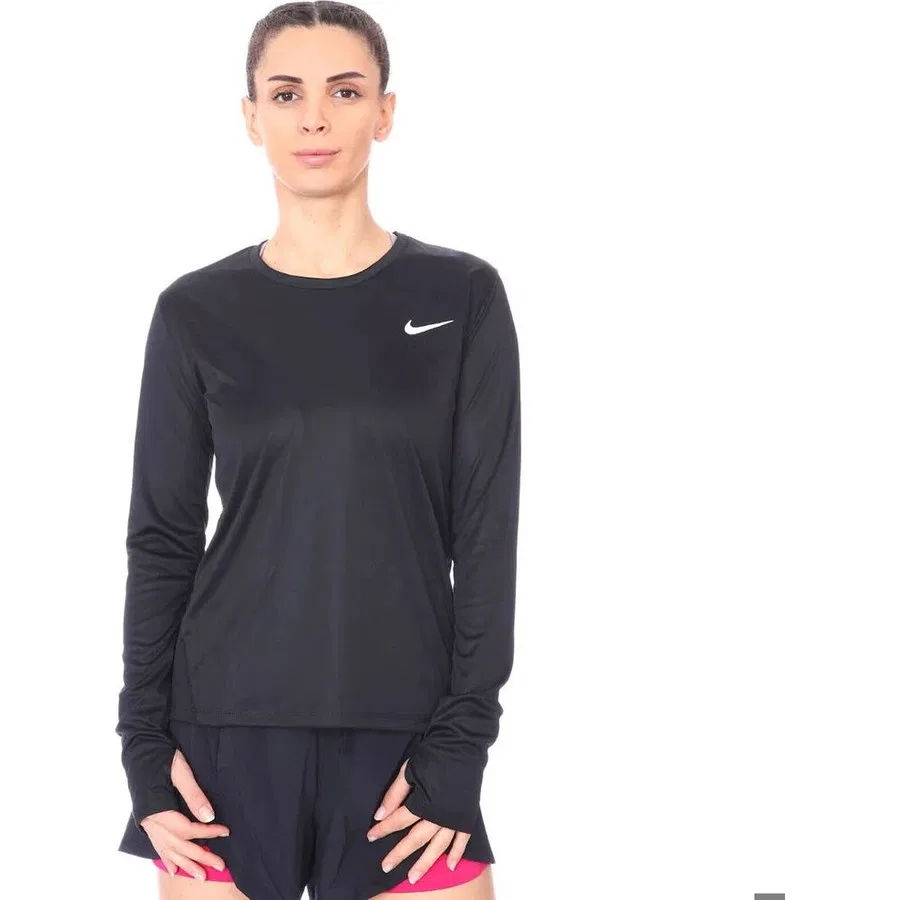 Лонгслив женский с длинным рукавом Miler Top Ls Nike, Черный