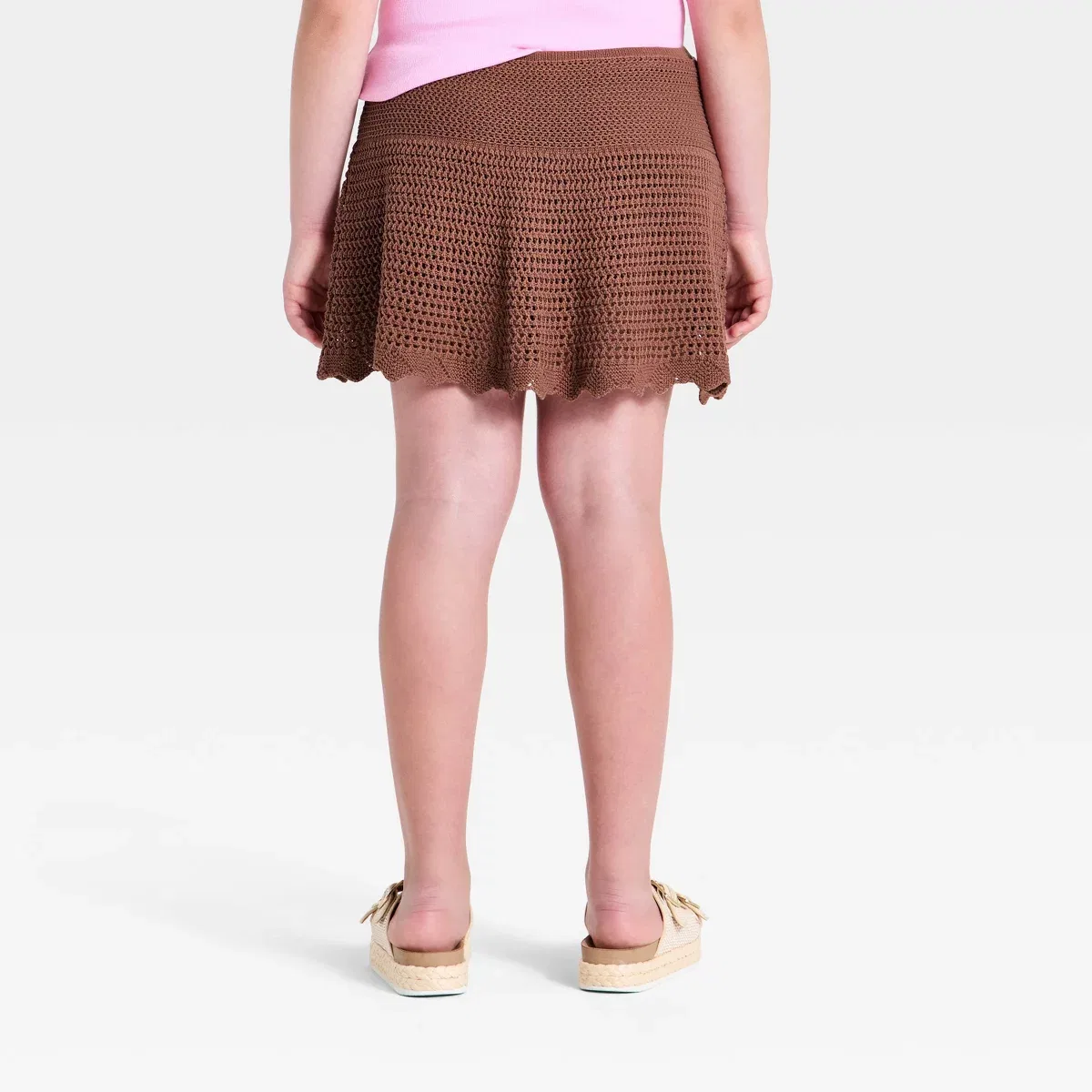 Детская юбка-шорты с вязаным узором Crafted Sweater Skort GIRLS ART CLASS, Brown — фото 2