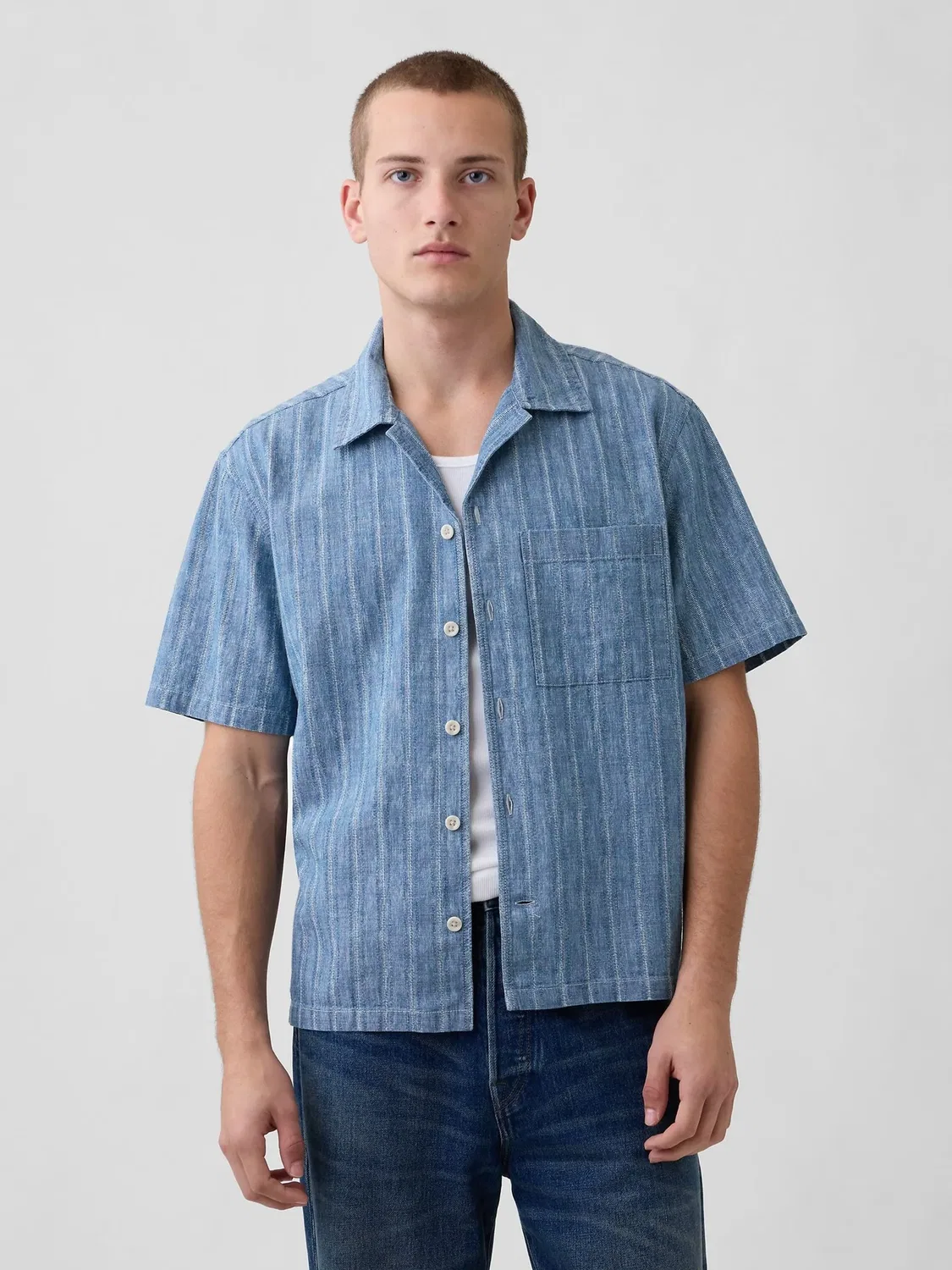 Рубашка джинсовая Gap Resort, Medium wash