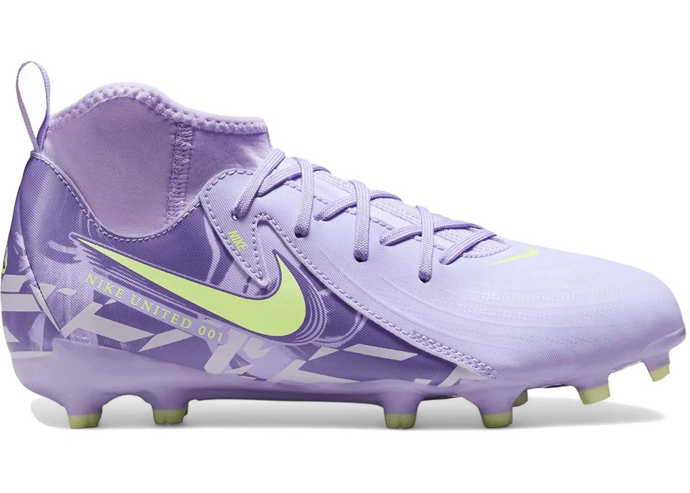 Детские бутсы Nike Phantom Luna 2 Academy FG/MG, Purple Agate/Barely Volt
